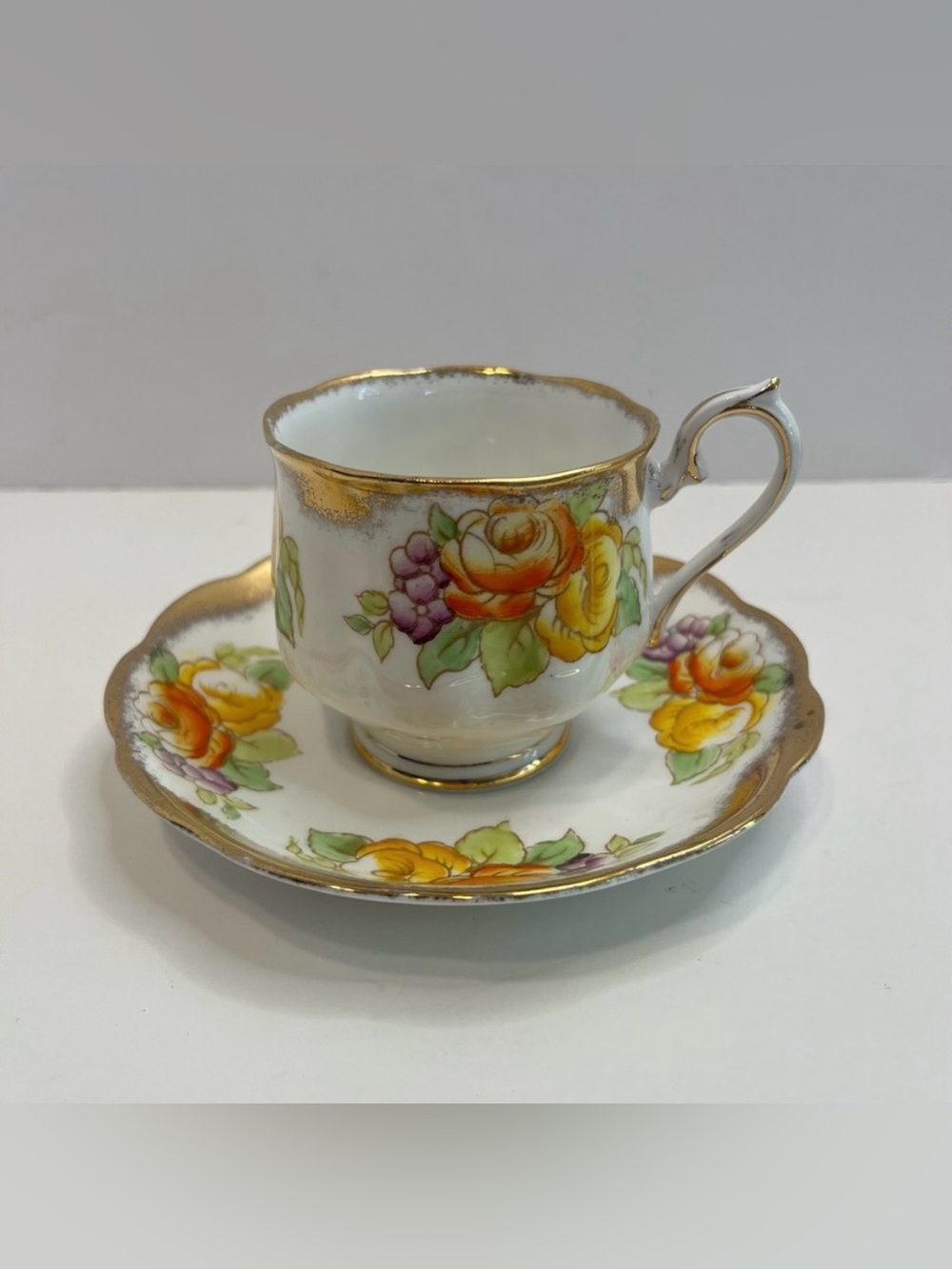 ROYAL ALBERT Crown China floral tea cup and saucer bone china England